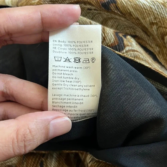 Nanushka Brown Lotus Printed Crepon Jumpsuit XS - Picture 6 of 6